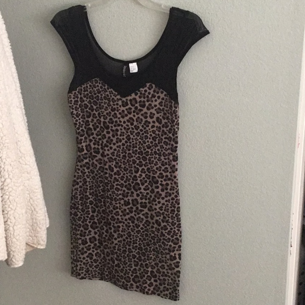 Cheetah dress with mesh top